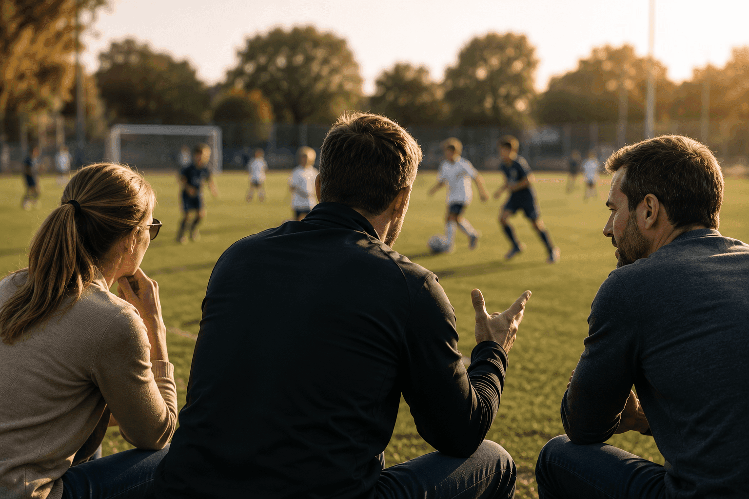 Due ragazzi giocano a calcio su un campo in erba